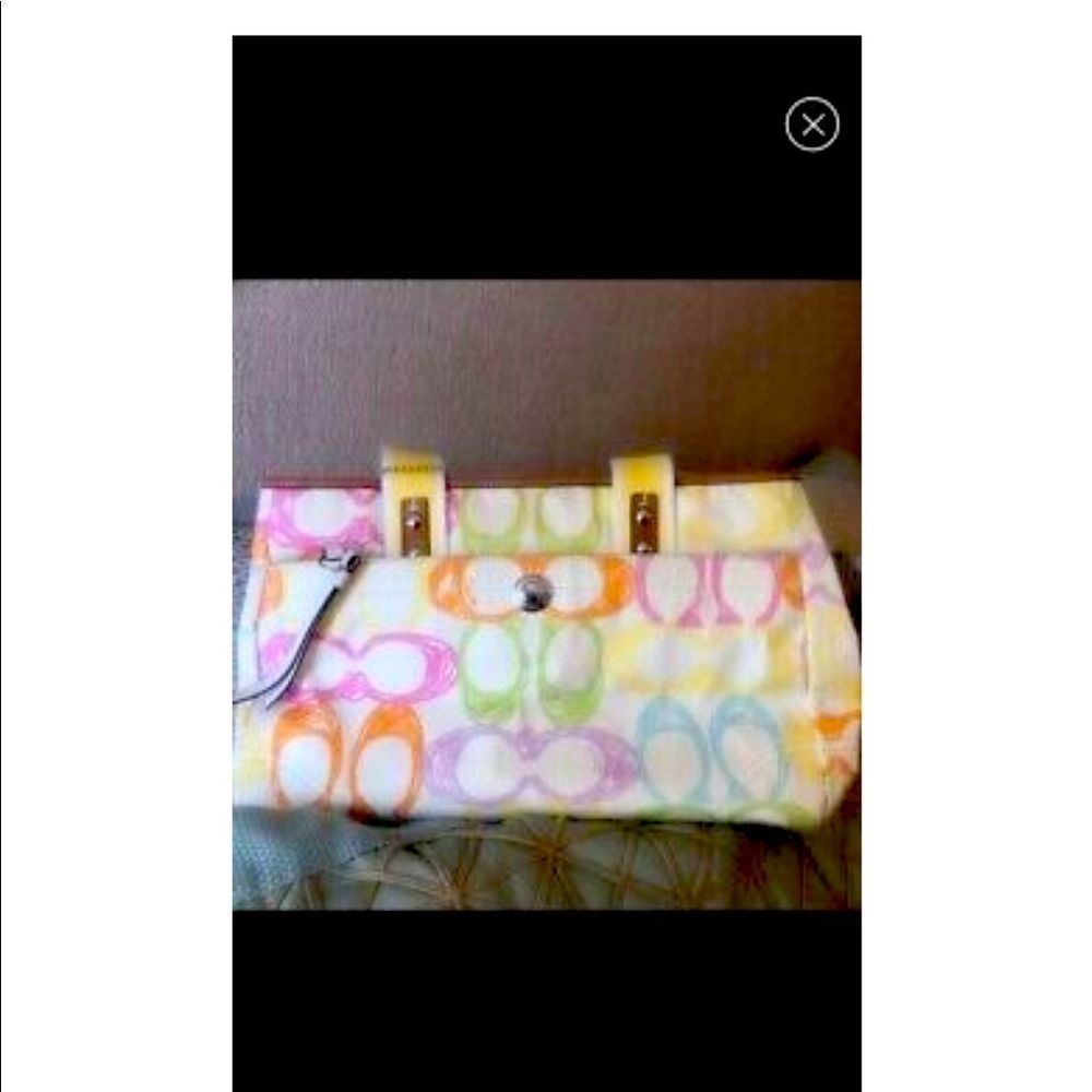 Coach authentic bag Handbag Pastle Rainbow - Picture 3 of 5